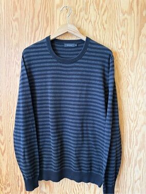MATINIQUE Men's Striped Crewneck Sweater - Charcoal/Black ALL COTTON